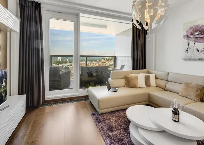 Apartman Panorama - Sunset And Castle View, 22nd Floor, Garage, Ac Pozsony